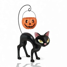 PRE-ORDER 26" Black Cat With Pumpkin Halloween Decor SHIPS 6/2026 NEW 2026