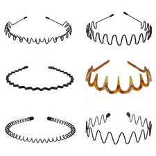 6PCS Zig Zag Headbands for Women Men Non - Slip Hair Accessories for Slicke...