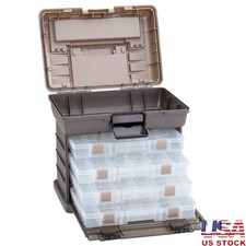 Fishing Tackle Box Drawer W/ 4 Stowaway Utility Boxes Quick Access Storage New