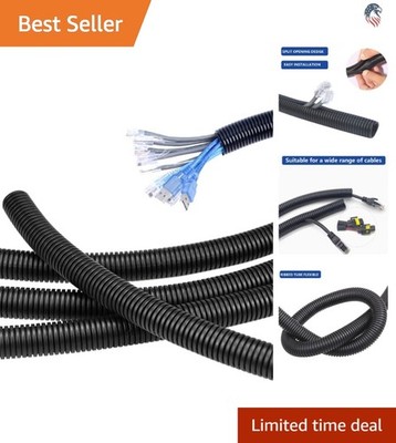 32ft 1/2 Inch Split Wire Loom Tubing Protective Cover Conduit Cable Organizer