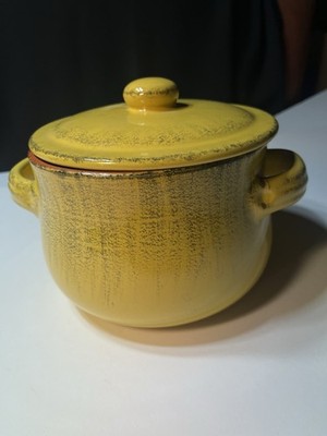 De Silva Terre D-Umbria Italy Terracotta Glazed Baker's Pot W/lid Cottagecore