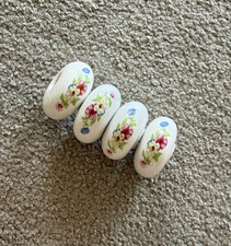 Vintage Floral Porcelain Ceramic Ball Bed Post Finials Set of 4 (2x1")
