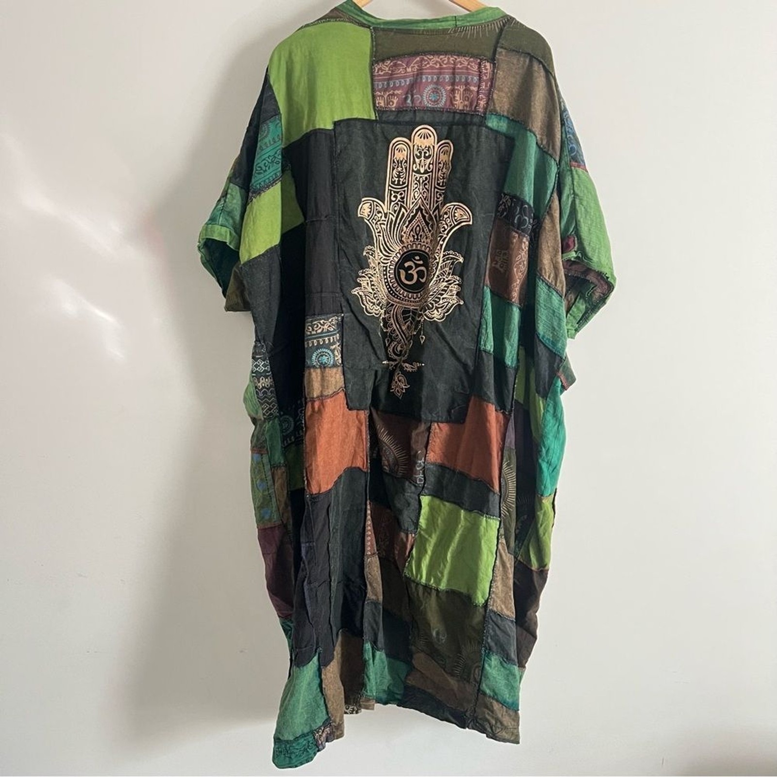 Handmade Boho Hamsa Hand Patchwork Dashi Kimono D… - image 14
