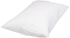 Amazon Basics Queen Pillow Protector with Zipper, 100 Cotton Queen, White