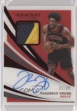 2020-21 Panini Immaculate Patch Auto Red /25 Thaddeus Young #PA-TYG Patch Auto