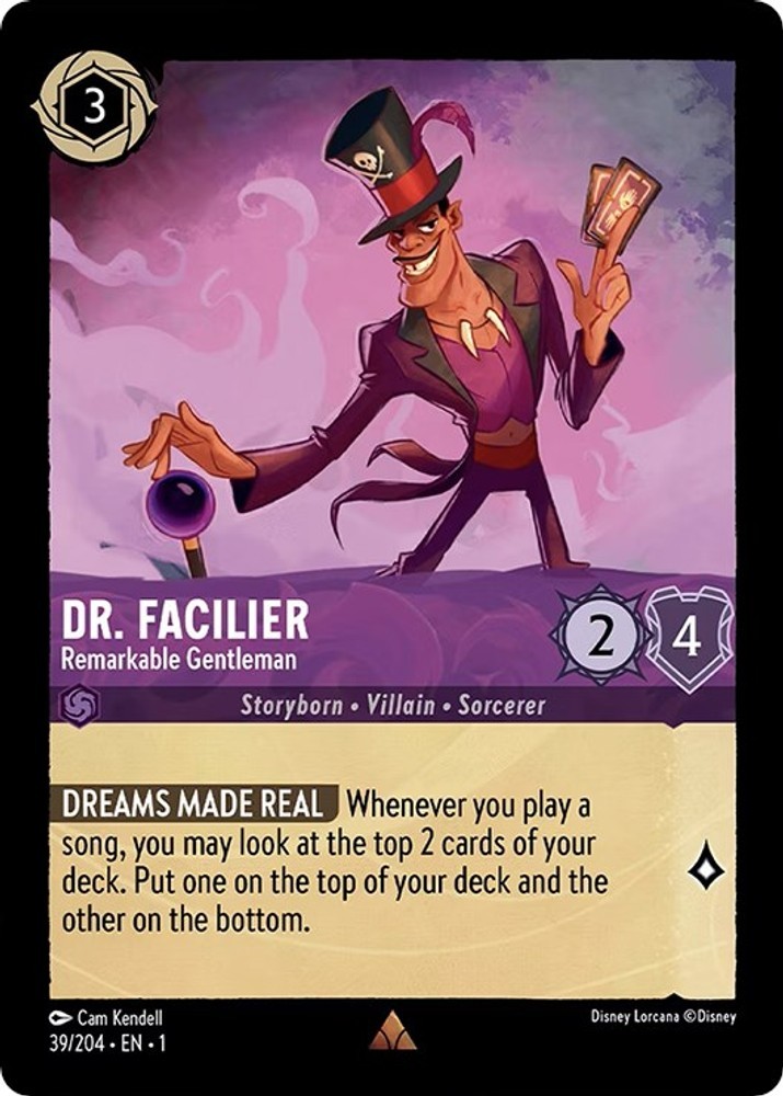 Lorcana TCG Dr. Facilier - Remarkable Gentleman NM The First Chapter 39/204