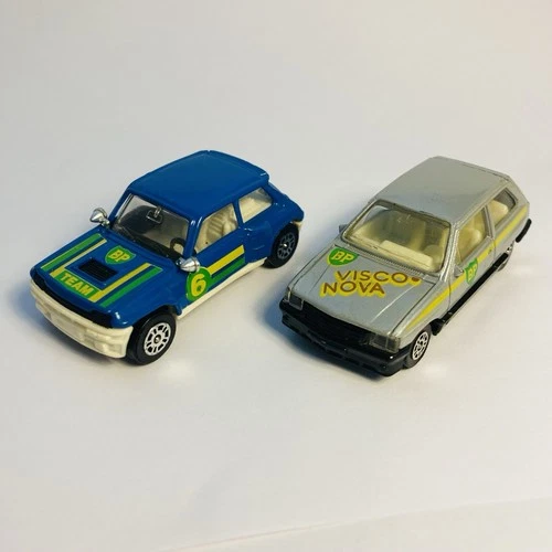 Corgi Juniors x 2 Renault 5 Turbo &Vauxhall  Nova - BP Livery Vintage (ref30)