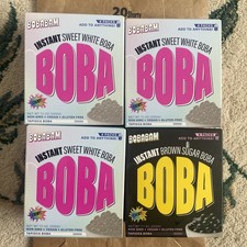 Lot de 4 sucre Bobabam Boba instantané doux blanc et brun 7,1 oz chaque paquet