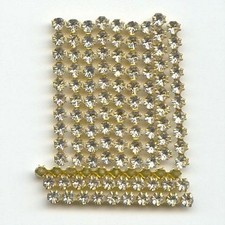 12 VINTAGE AUSTRIAN CRYSTAL RHINESTONE BRASS 36mm. BENDABLE BARS 208