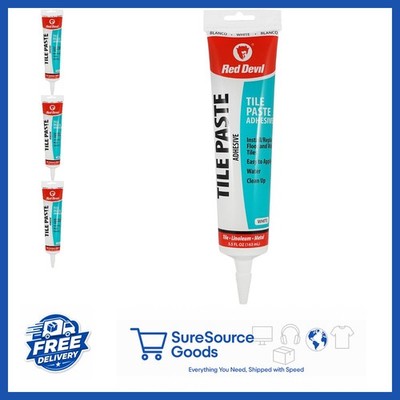 Permanent Bond Tile Glue 5.5 Oz White Easy Application for Flooring & Repair