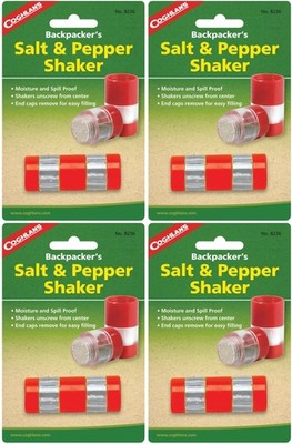 Coghlan's Backpacker's Salt & Pepper Shaker Compact Spill Moisture Proof(4-Pack)