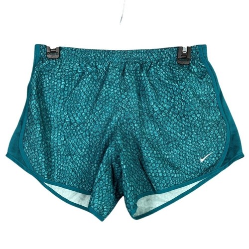 Nike Running Gym Shorts Mädchen Extra Large Grün Alligator Print Gefüttert Dri-Fit