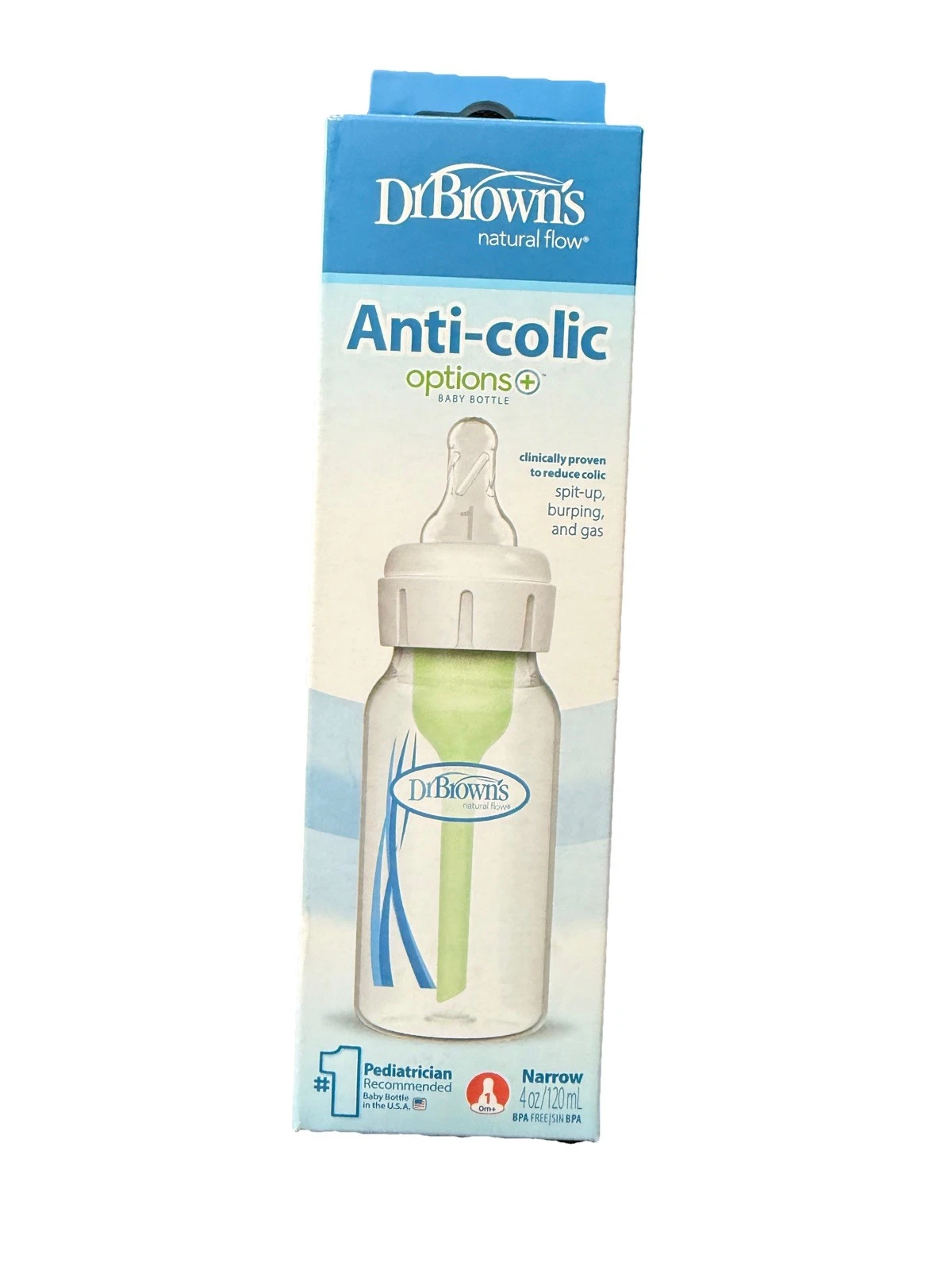 Dr. Brown’s Anti-Colic Baby Bottles – Narrow Neck Slow Flow for Newborns 0m+
