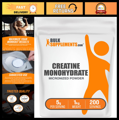 Micronized Creatine Monohydrate Powder - Pure Unflavored, Gluten-Free, 1kg (2.2l