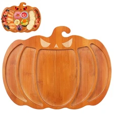 Ciieeo Halloween Pumpkin Charcuterie Board,14.9x11.4 Inches Pumpkin Shaped Se...