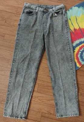 VTG Brittania Black Acid Wash Jeans Sz 34 X 30 Relaxed Straight taper Pants