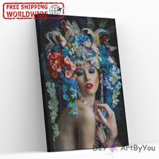 Hair Flower Paint by Numbers Canvas Art Draw Artist Painting Oil Home Decor