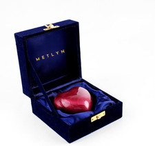 Small Heart Urn for Ashes Adult Male in Brass - Classic Mini Cremation Urn for H