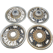Calcustom Universal 14 Wire Spoke Vintage Wheel Cover Hub Caps Set Of 4