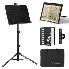 K KASONIC - Dual-Use Folding Sheet Music Stand  Desktop Book Stand with Port...
