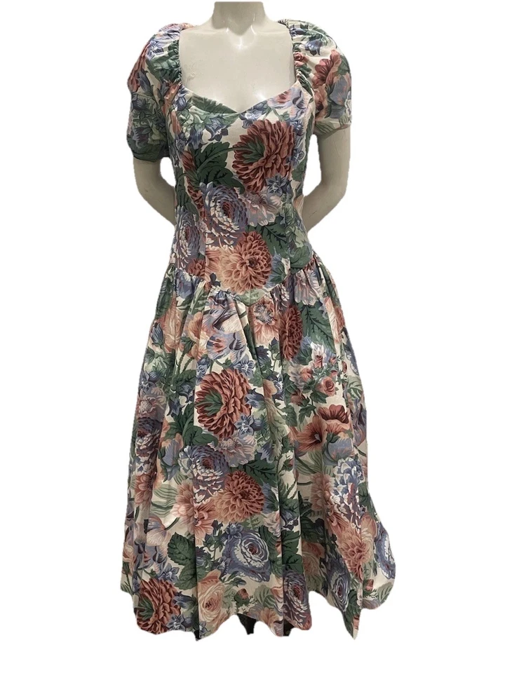 Nuevo con etiquetas Maxi Vestido The House of Bianchi Floral Jardín Té 14 Lhm Foto 3 de 4