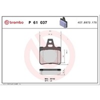 Bremsbelagsatz Scheibenbremse Hinten FüR Citroen XM Y3 Y4 Ab 89 Brembo DHX P8C