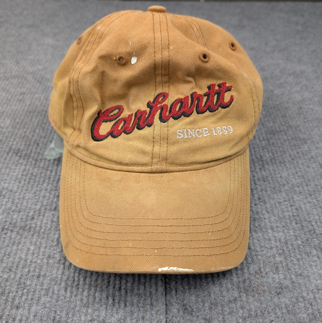 Vintage Carhartt Hat Mens One Size Duck Canvas Work Wear Strap Back 90s Utility