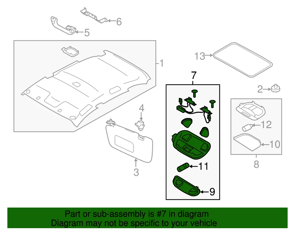 Lámpara de mapa genuina Subaru 2016 WRX WRX STI 84621VA070JC Foto 2 de 2