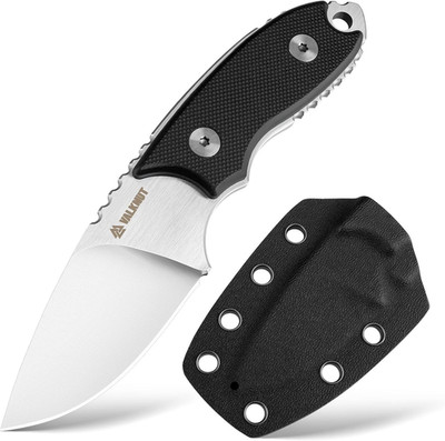 EDC Fixed Blade Neck Knife with Kydex Sheath Mini D2 Steel Small Pocket Knife, M