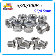 4/5X Steel Bike Chainring Bolts 6.5 Single 8.5 Double Triple Speed Nut Screw MTB