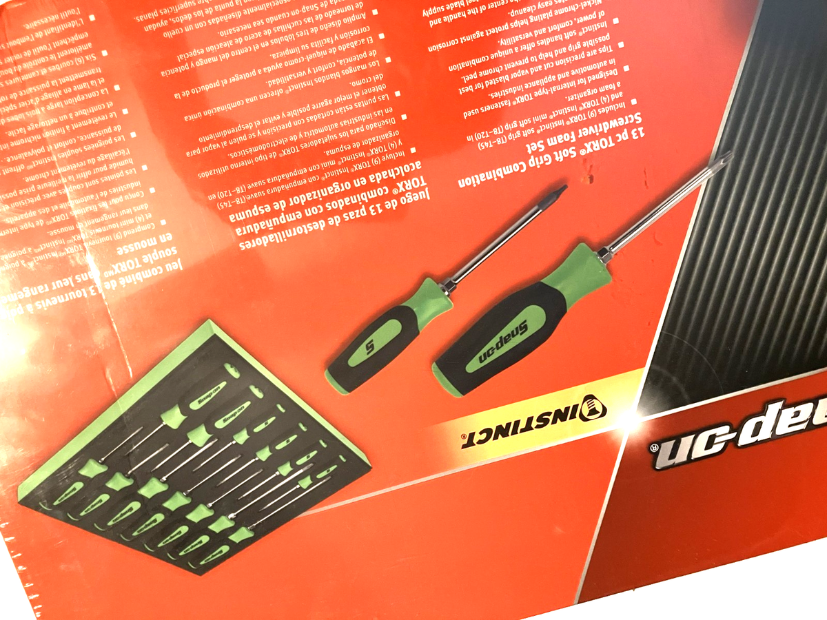 New Snap-on™ SGDTX130BFG 13pc Green Soft Grip Foam T8 - T45 Torx