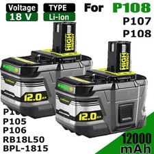 For RYOBI P108 p105 12000mAh lithium 18Volt High Capacity Lithium-Ion Battery