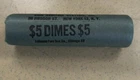 1967 Roosevelt Dime Original Bank Roll - NEW YORK NY💥💥💥💥