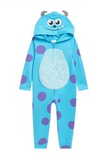 Monsters Inc. Sulley Toddler Kids One-Piece Costume Pajama, Hooded Romper