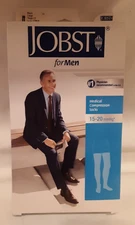 Jobst FOR MEN CT TB 15-20 Compression Thigh High Stockings Socks Black Large NEW