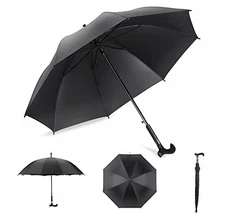 Walking Cane Umbrella, Walking Sticks Crutch Umbrella, Heavy Duty 