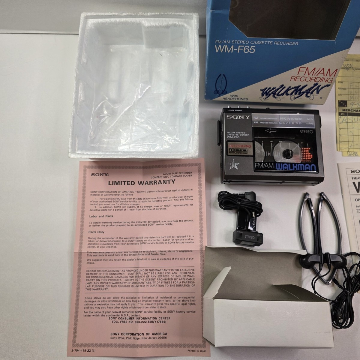 Sony WM-F65 Walkman W/BOX SUPER RARE, ○Cassette Player NOT