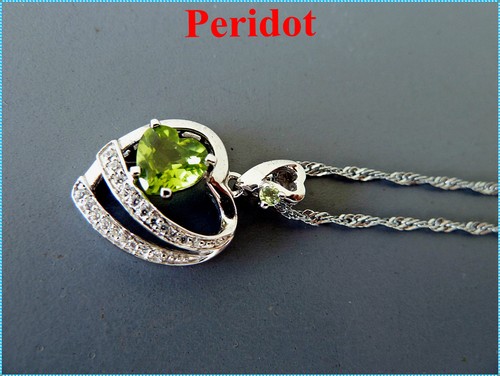 925 Sterling Silver, natural stone Pendant (Sapphire/Amethyst/Ruby/Peridot) NWT - Bild 28 von 32