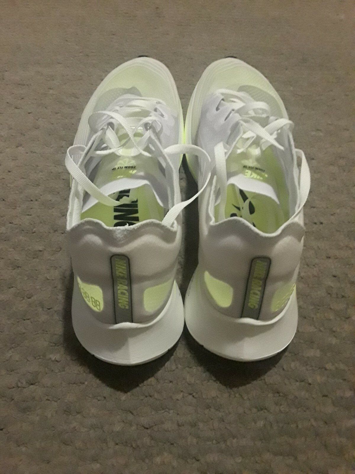 NIKE ZOOM FLY SP WHITE WHITE WHITE VOLT GLOW-SUMMIT WHITE BRAND NEW SZ 12 264582 NIKE ZOOM FLY SP WHITE WHITE WHITE VOLT GLOW-SUMMIT WHITE BRAND NEW SZ 12 264582