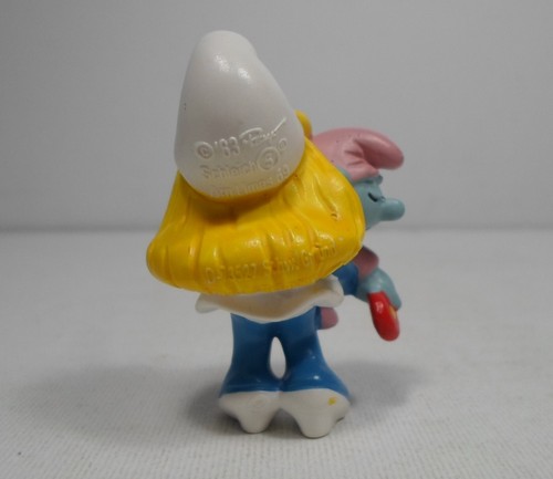 SCHLEICH #20192 THE SMURFS SMURFETTE WITH BABY SMURF 1983 VERSION FIGURINE - Picture 7 of 10