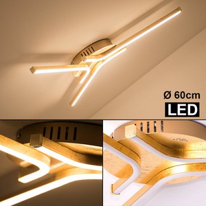 LED Decken Lampe Schlaf-Zimmer Wohn-Raum Blatt Gold Effekt Bad Flur