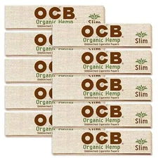 OCB Organic Hemp Rolling Paper Slim Size Cigarette Paper (10 Booklets)