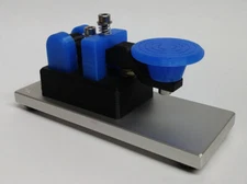 Blue Morse Code Straight Key With Aluminum Base MADE IN USA