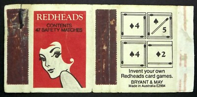 Matchbox Bryant & May Invent your own Redheads Kartenspiele 4 Diamanten MB144