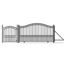 ALEKO Paris Style Steel Single Sliding 18' Driveway Gate with Pedestrian Gate