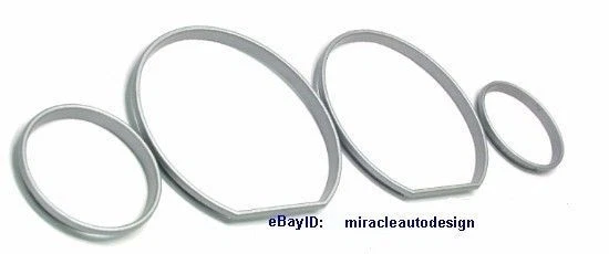 CHROME STAINLESS STEEL GAUGE CLUSTER RINGS SET FOR 1991-1999 BMW E36 3-SERIES - Image 3 of 4