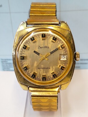 ZENTRA AUTOMATIC GOLD VINTAGE LOOK DIAL 695209 MEN'S FULL WORKING VINTAGE WATCH