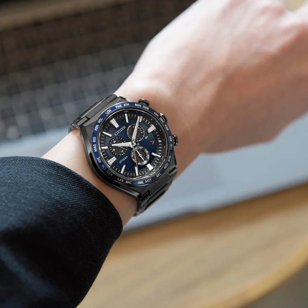 CITIZEN アテッサ CB5967-66L ATTESA Blue Dial Super Titanium with DLC Coating Bracelet