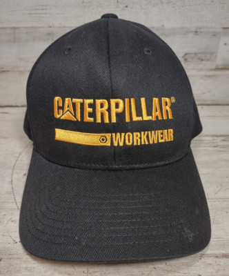Caterpillar Cat Workwear SAMPLE Embroidered Logo Snapback Baseball Hat Cap Black