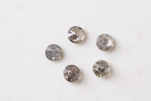 5 piezas diamante suelto redondo perforado corte brillante gris sal y pimienta redondo perforado 3,0 mm - Imagen 2 de 8